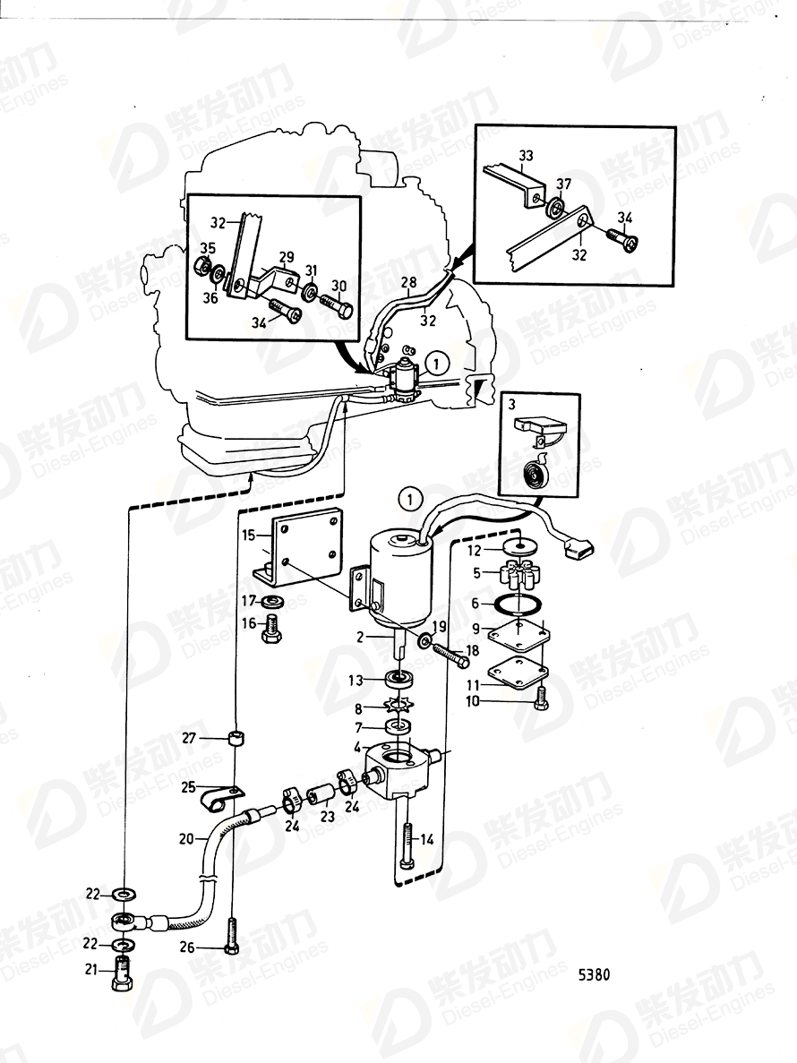 VOLVO Carbon brush set 844014 Drawing